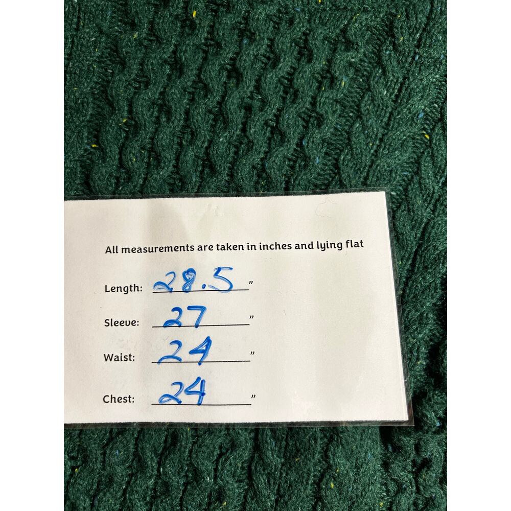 Lands' End Women's Green Cable Knit Turtleneck Sweater; Size M - Picture 8 of 8